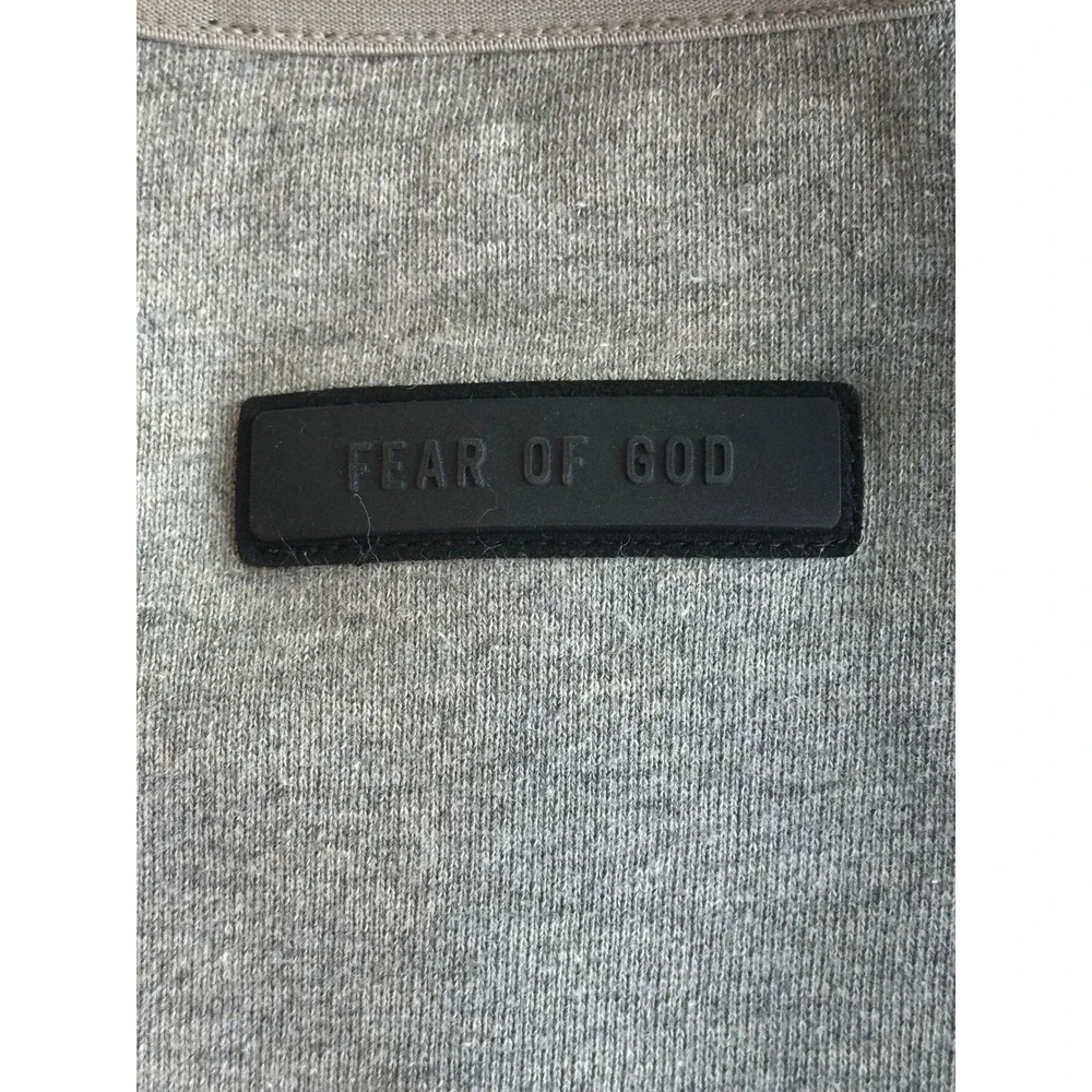 Fear of God Essentials Grey Crewneck Sweatshirt Oversized Logo Fleece Large - Picture 11 of 11